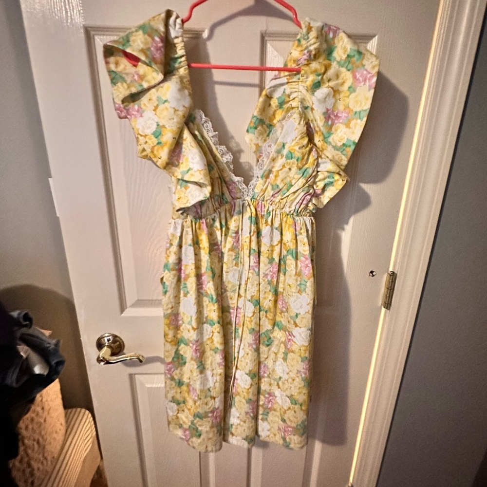 For Love And Lemons Yellow Floral Dress